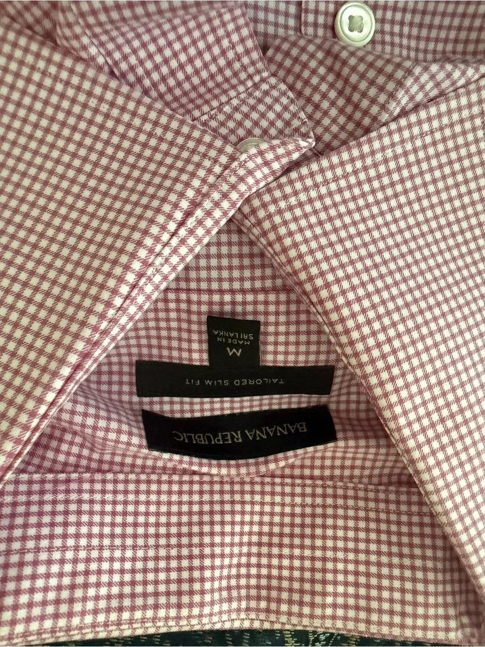 Banana Republic Men's Pink Micro-Check Dress Shirt